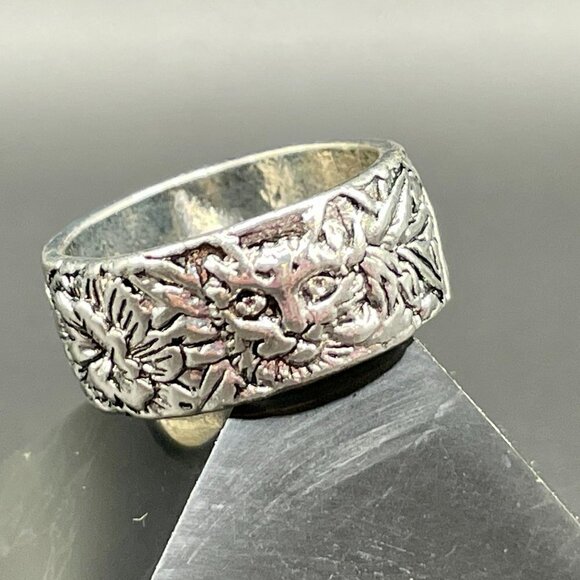 Boho Cat, Flower and Bunny Band Ring #1218 - Picture 1 of 6